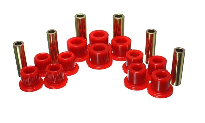 99-04 Ford F-350 2wd/F-250 SD 4wd/F-350 4wd Red Rear Leaf Spring Bushing Set - Click Image to Close