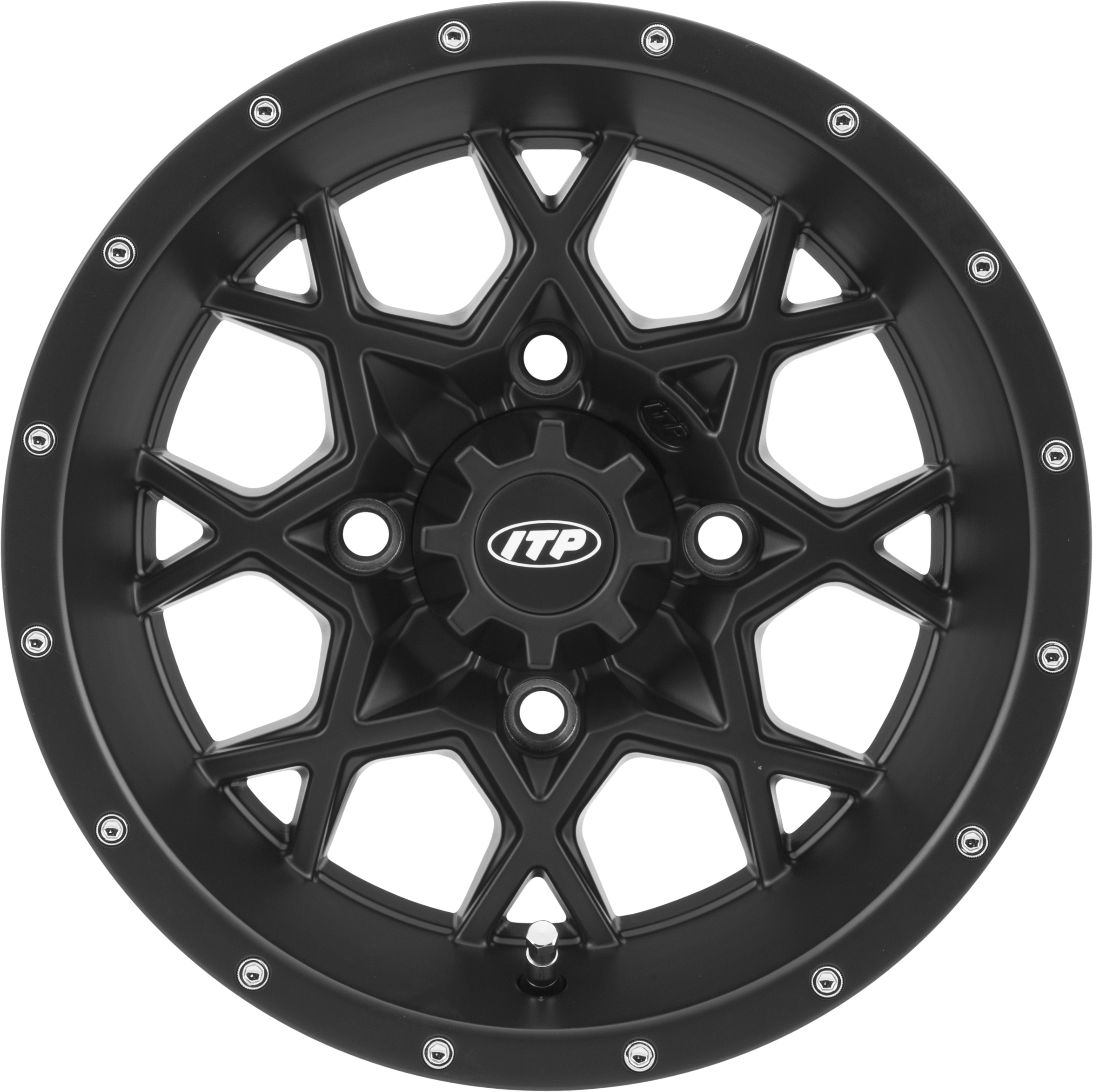 Hurricane Wheel Black 12X7 4/4 2+5 - Click Image to Close