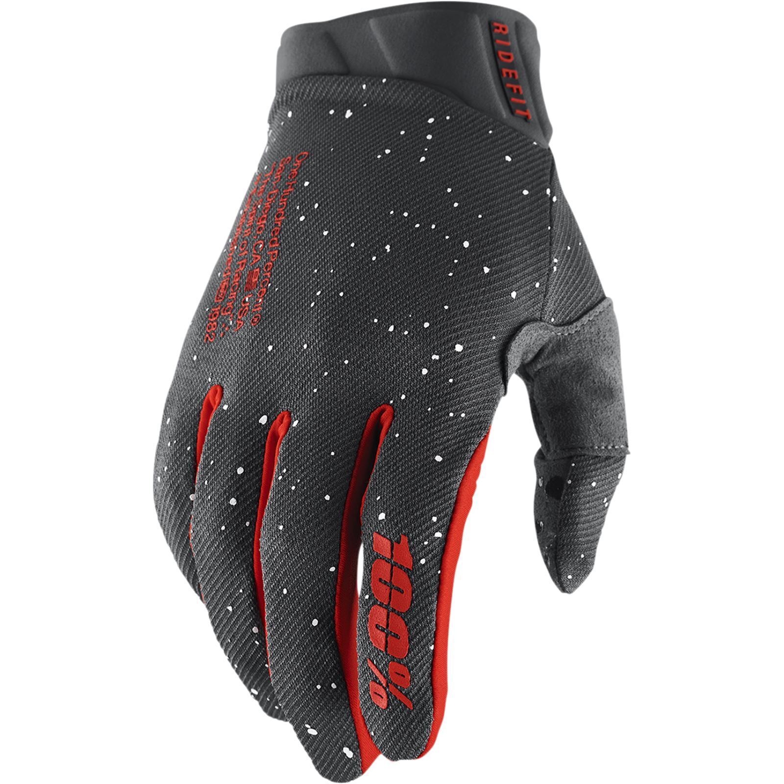 100% Ridefit Men's Gloves Mars Small - Textile - Click Image to Close