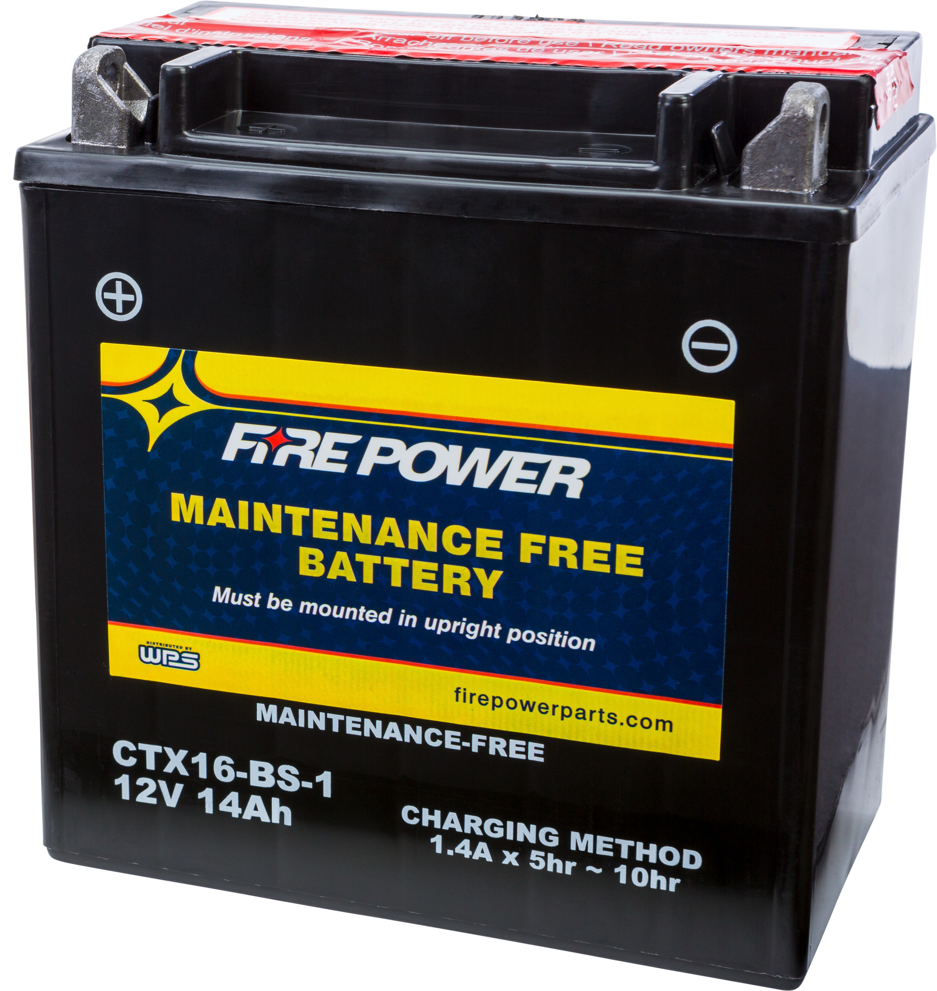 Maintenance Free Sealed Battery - Replaces YTX16-BS-1 - Click Image to Close