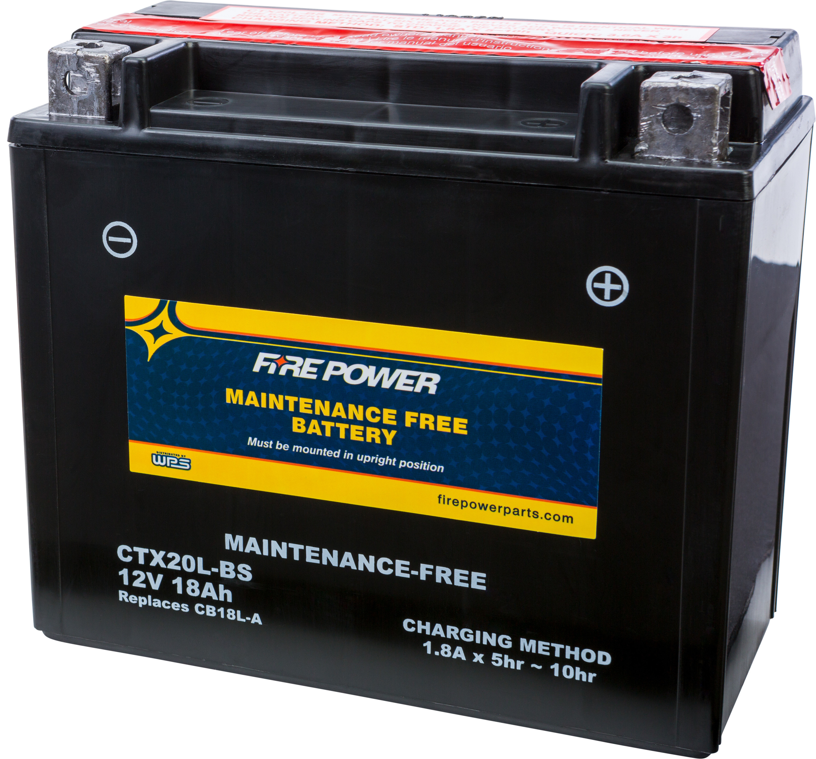 Maintenance Free Sealed Battery - Replaces YTX20L-BS - Click Image to Close