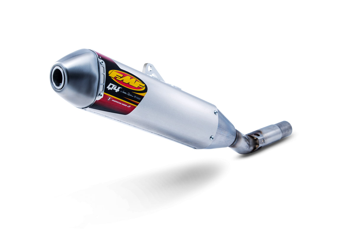 Q4 HEX Spark Arrested Aluminum Slip On Exhaust - For 16-17 Kawasaki KX450F - Click Image to Close