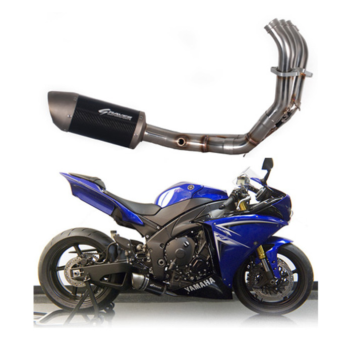 Carbon Low Mount Full Exhaust w/Ti End Cap - For 09-14 R1 - Click Image to Close