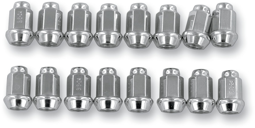 ITP Chrome Lug Nuts 3/8"-24 Tapered 16-Pack Fits Polaris - Click Image to Close