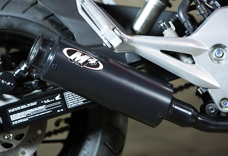 Low Mount Black Ceramic Full Exhaust - For 14-20 Honda Grom - Click Image to Close