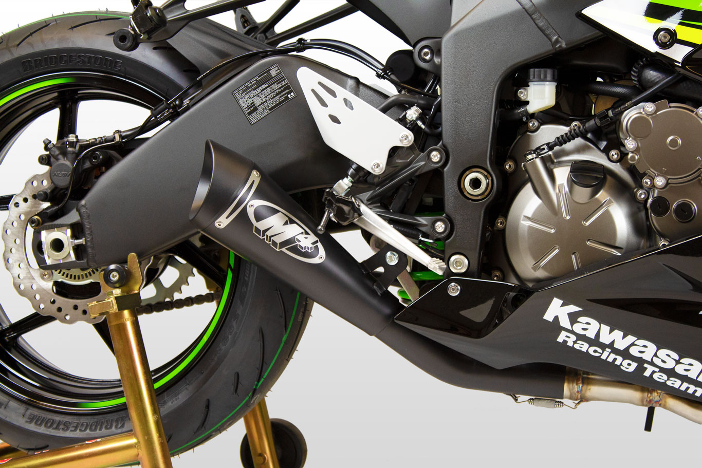 Black GP19 Full Exhaust - For 09-25 Kawasaki ZX6R - Click Image to Close