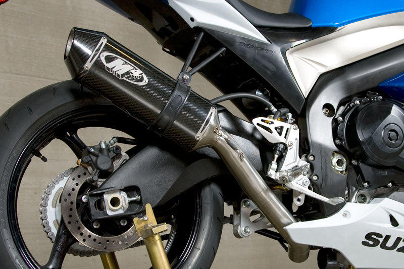 Carbon Fiber Full Exhaust w/ Stainless Tubing - For 09-11 Suzuki GSXR1000 - Click Image to Close