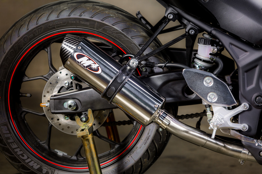 Full Exhaust w/ Polished Muffler & Stainless Tubing - For 15-24 Yamaha R3 & MT03 - Click Image to Close