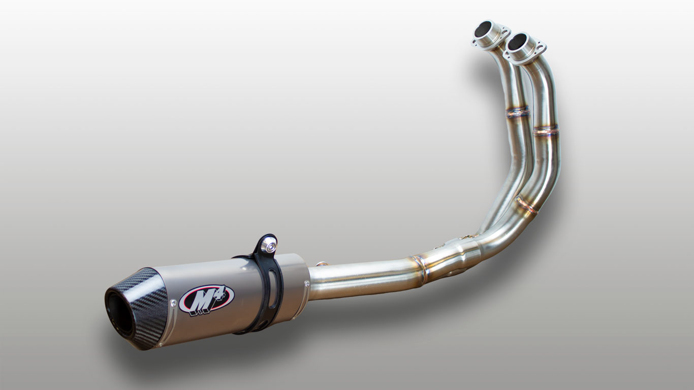 Full Exhaust w/ Titanium Muffler and Q6 Quiet Insert - For 2022 Yamaha R7 - Click Image to Close