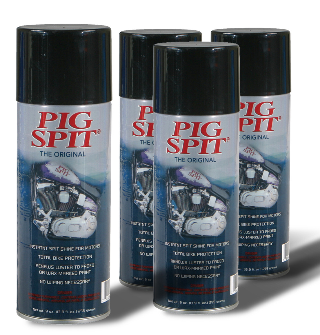 Pig Spit Original Cleaner - 4 Pack of 9 Oz Aerosol - Engine & Rubber Cleaner - Click Image to Close