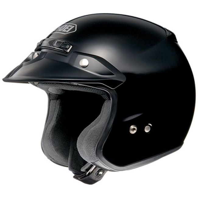 RJ Platinum R Solid Black 3/4 Open-Face Motorcycle Helmet 3X-Large - Click Image to Close