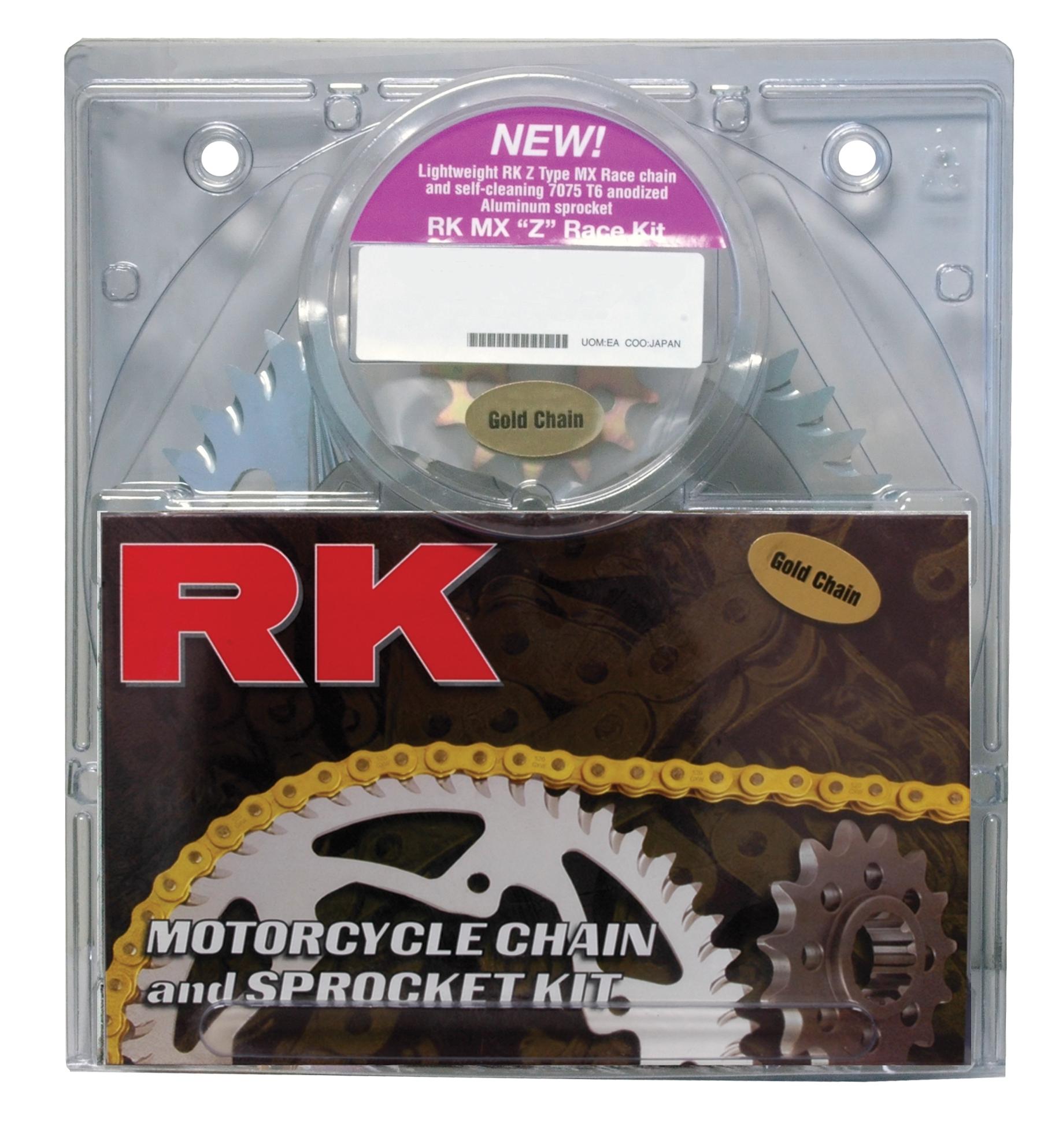 QA GB520MXZ4-112 Chain 13/51 Silver Aluminum Sprocket Kit - RK Excel Chain & Sprocket Kit - Click Image to Close