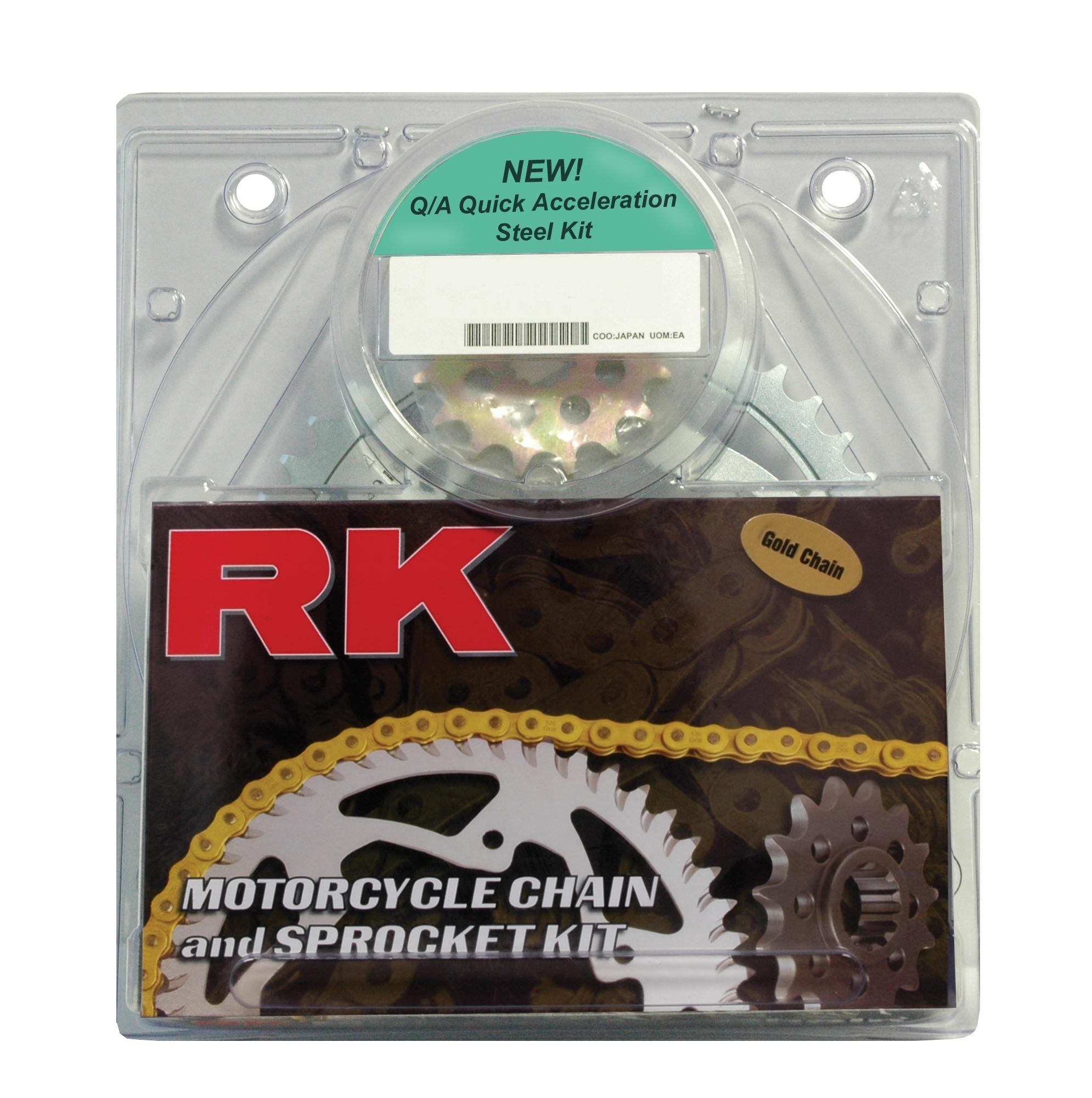 QA GB520GXW-114 Chain 16/43 Steel Sprocket Kit - RK Excel Chain & Sprocket Kit - Click Image to Close