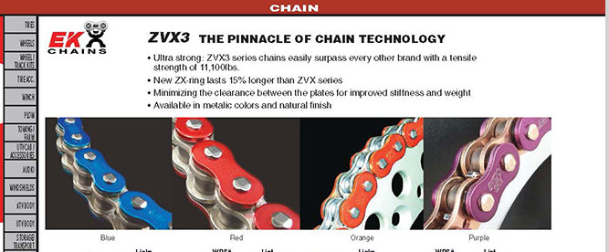 Zvx3 Chain 525X160 (Gold) - Click Image to Close