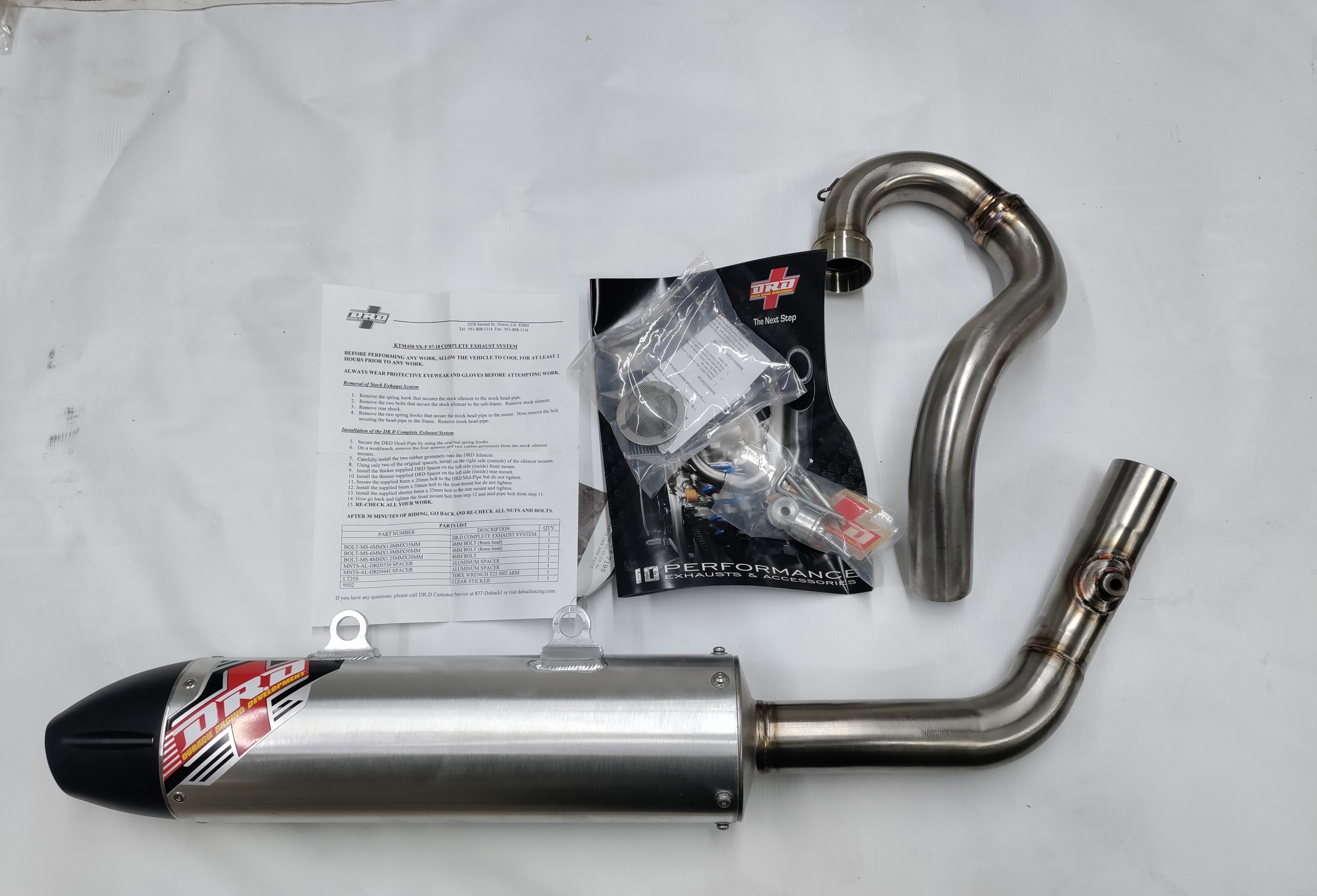 NS-4 Stainless Steel / Aluminum Full Exhaust - For 07-10 KTM 450 SX-F - Click Image to Close