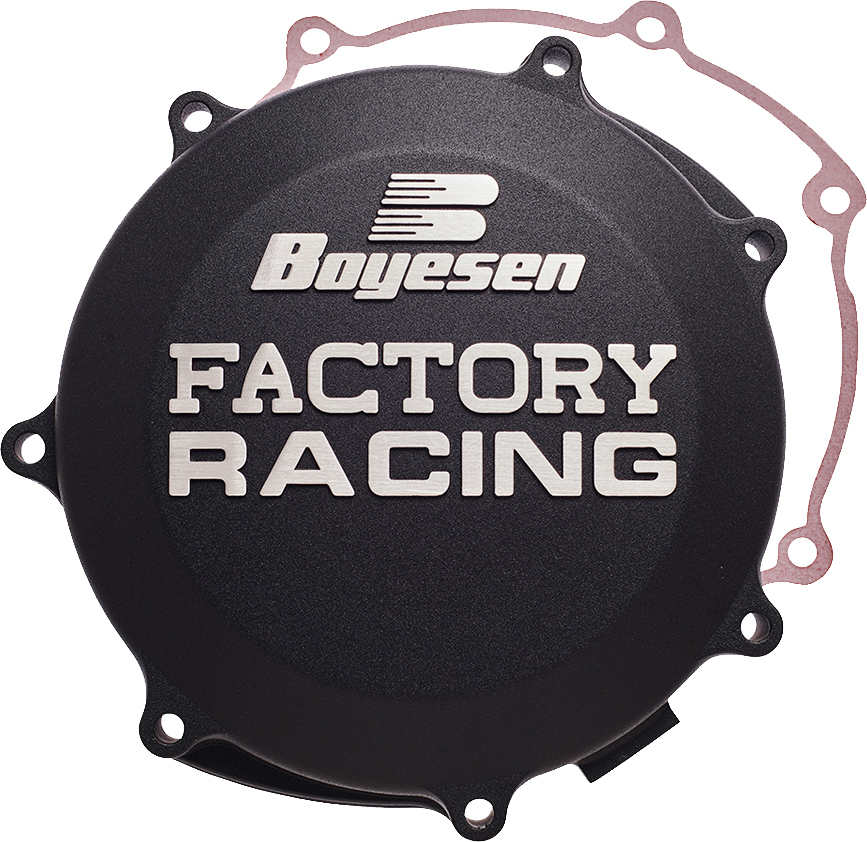 Black Factory Racing Clutch Cover - For 21-25 Kawasaki KX450 - Click Image to Close