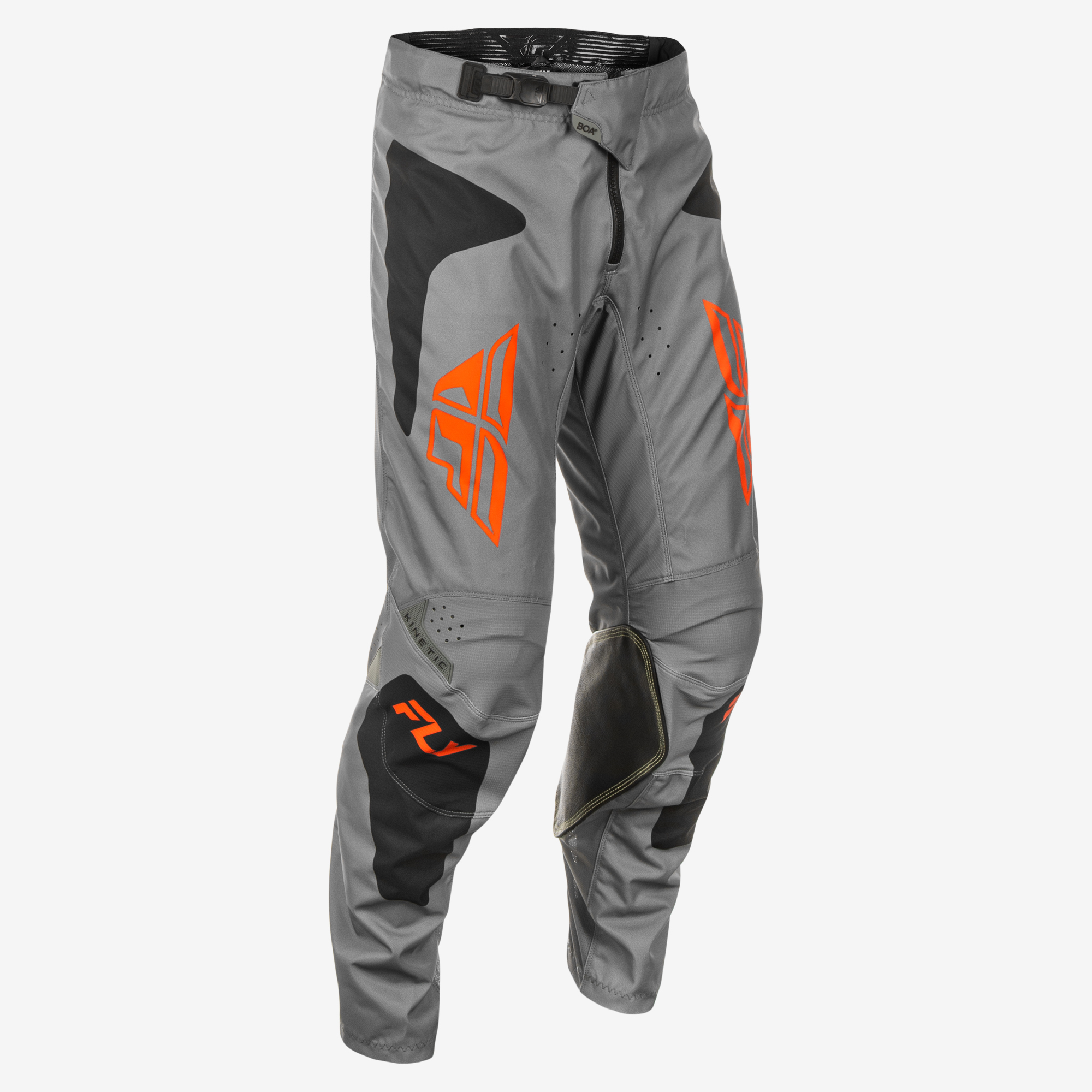 Fly Racing Kinetic Sym Pants Grey/Orange/Black Size 40 - Men's MX Pants For Grey/Orange/Black Design - Click Image to Close