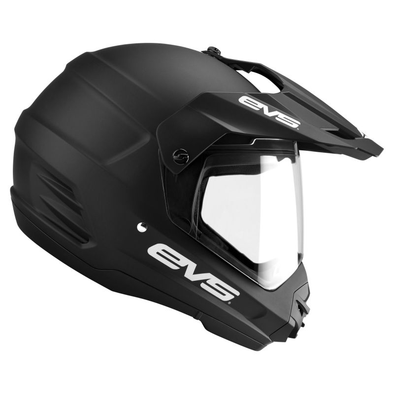 Dual Sport Helmet Venture Solid Matte Black - Large - Click Image to Close