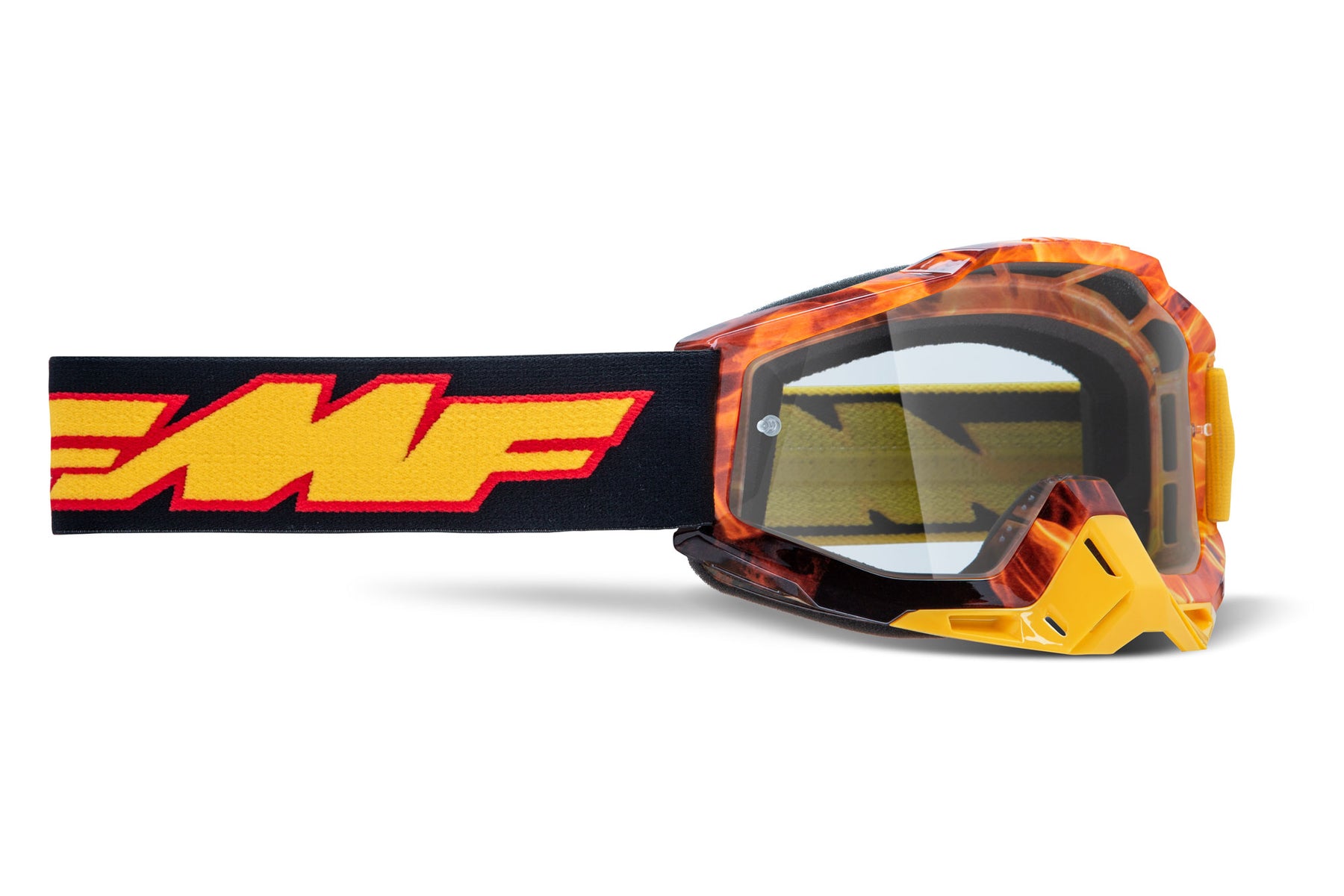 FMF Powerbomb Motocross Goggles Orange Frame Clear Lens Unisex - Click Image to Close