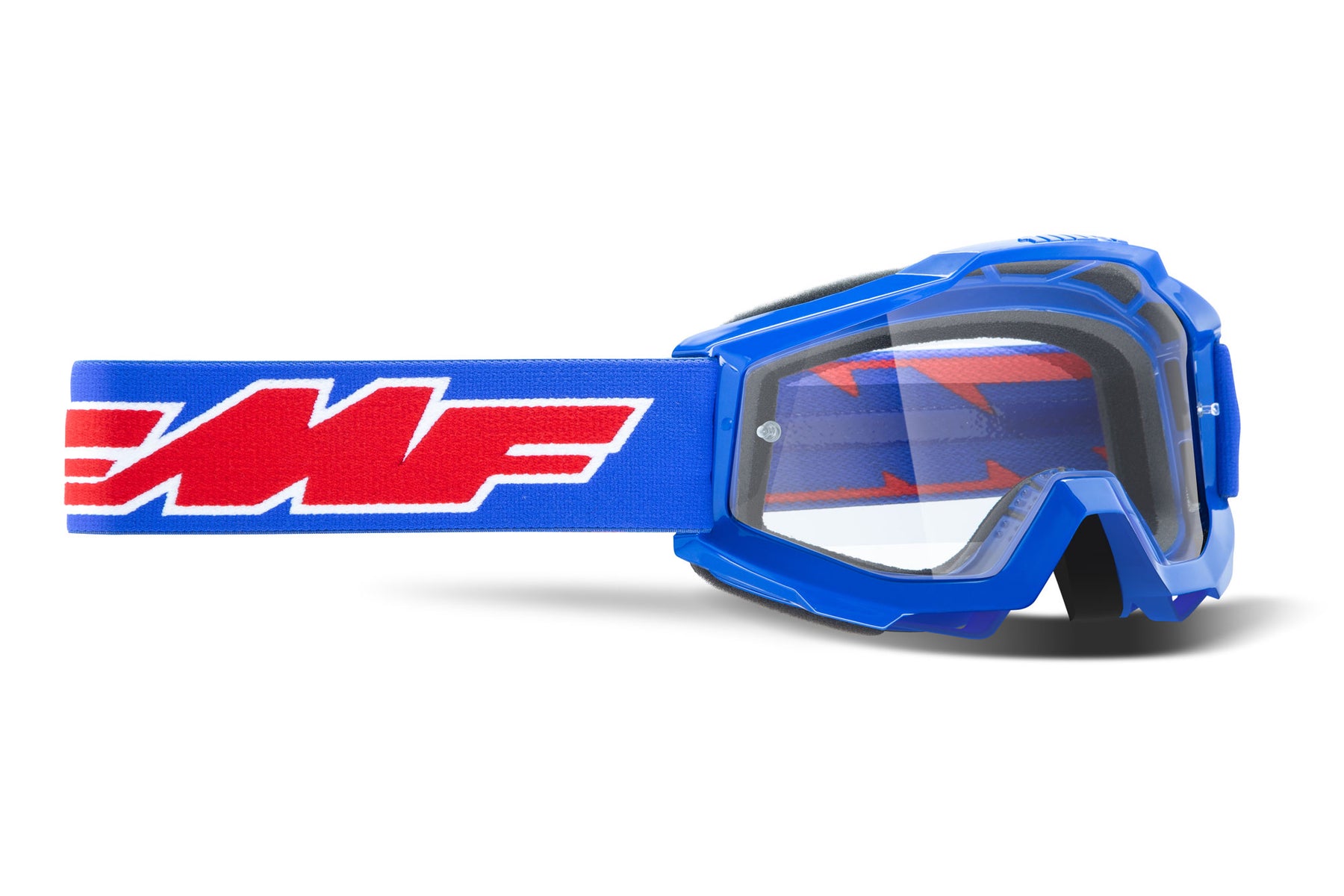 FMF Youth PowerBomb Goggle Rocket Blue Clear Lens - Click Image to Close