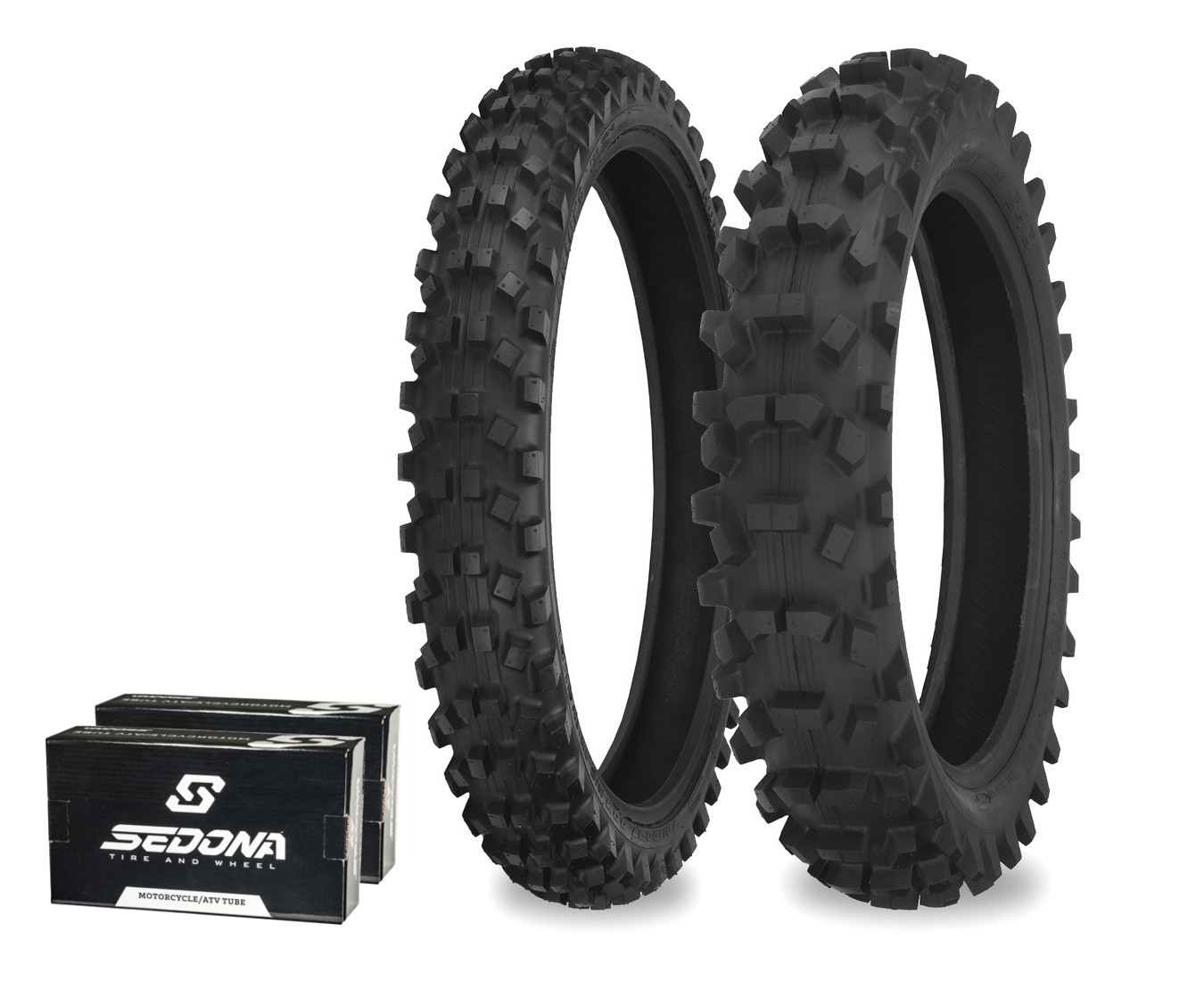 540 Series 120/100-18 80/100-21 - Dirt Tire Kit w/ Tubes - Click Image to Close