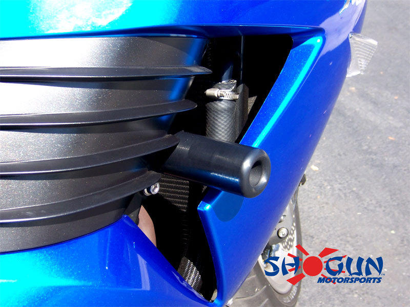 No Cut Black Frame Sliders - For 06-11 Kawasaki ZX14 - Click Image to Close