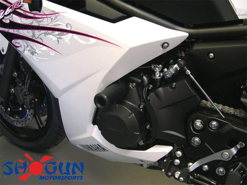 No Cut Black Frame Sliders - For 09-13 Yamaha FZ6R - Click Image to Close