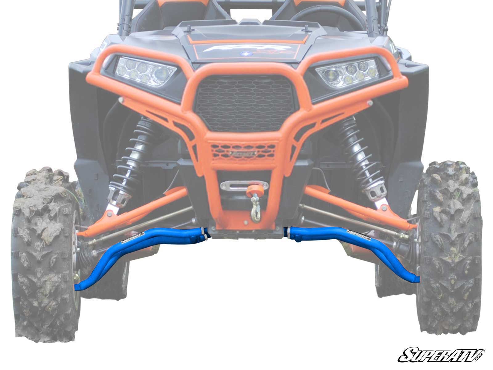 High Clearance Front Lower A-Arms Voodoo Blue Adj. w/o Joints - For 14-21 Polaris RZR XP 1000 - Click Image to Close