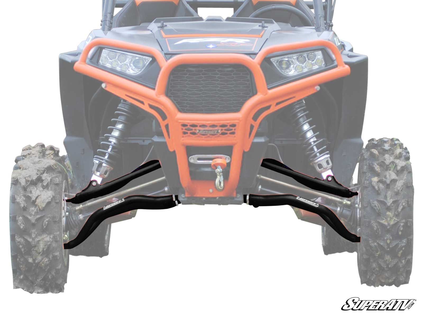 High Clearance Front A-Arms Black w/o Joints - For 14-21 Polaris RZR XP 1000 - Click Image to Close