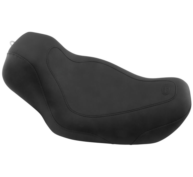 Tripper Plain Synthetic Leather Solo Seat - Black - For 06-17 Harley Dyna - Click Image to Close