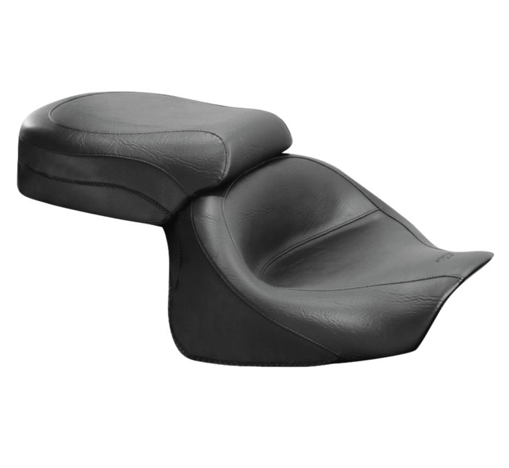 Touring Smooth Vinyl 2-Up Seat - Black - For 03-08 Kawasaki 1600 Vulcan Classic/Nomad - Click Image to Close