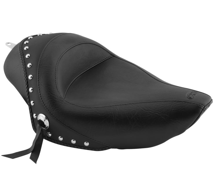 Concho Studded Vinyl Solo Seat Black Foam - For 04-20 Harley XL XR - Click Image to Close