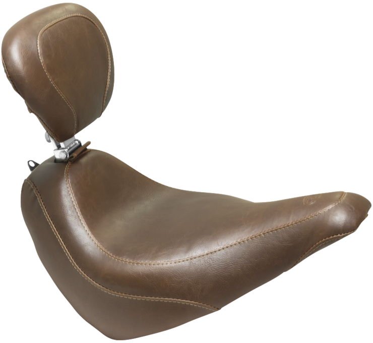 Tripper Diamond Wide w/Backrest Brown Solo Seat - For 18-19 HD FXBB - Click Image to Close