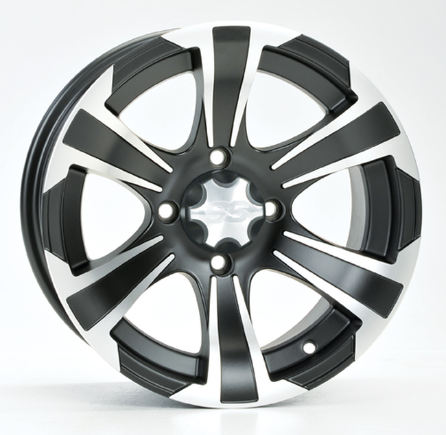 SS312 BLACK WHEEL 12X7 4/137 5+2 - Click Image to Close