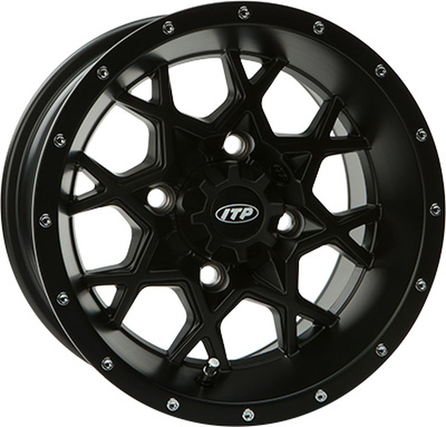 HURRICANE WHEEL 12X7 4/110 5+2 BLACK - Click Image to Close