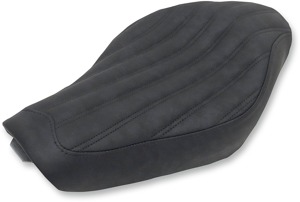 Knuckle Ribbed Solo Seat Black Gel - For 04-20 Harley XL XR