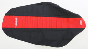 Red & Black Pleated Gripper Seat Cover