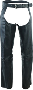 River Road Longhaul Leather Chaps Black - Medium