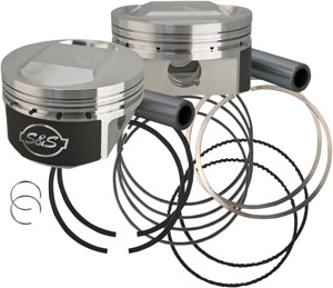 Standard Piston Set - S&S Piston Set Std 5.5 Dome