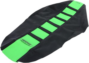 6-Rib Water Resistant Seat Cover Black/Green - For 2016 Kawasaki KX450F