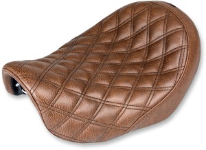 Renegade Lattice Stitched Solo Seat Brown Gel - For 04-05 Dyna