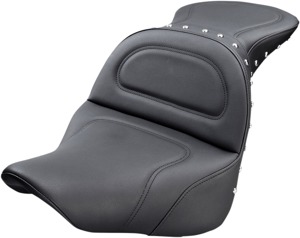 Explorer Stitched Studded 2-Up Seat Black Gel - For 18-21 Harley FLFB