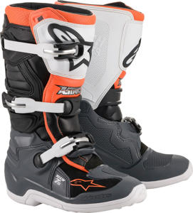 Youth Tech 7S Boots Black/Grey/White/Fluorescent Orange US Y-08