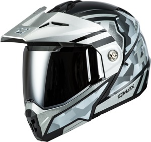 GMAX MD-74 Striker Modular Helmet XL For Silver/Blue Metallic - Fits XL, For Silver/Blue Metallic