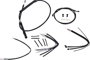 Extended Black Control Cable Kit for 16" Gorilla Bars - For 18-21 HD FLSL Softail Slim