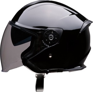 Road Max Solid Open Face Street Helmet Gloss Black 2X-Large