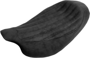 Knuckle Ribbed Solo Seat Black Gel - For Harley FLH FLT