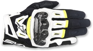 SMX-2 V2 Air Carbon Motorcycle Gloves Black/White/Yellow Medium