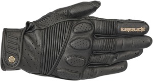 Crazy 8 Leather Motorcycle Gloves Black 3X-Large