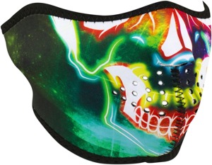 Half-Face Neoprene Mask - Neo Half Mask Electric Skull